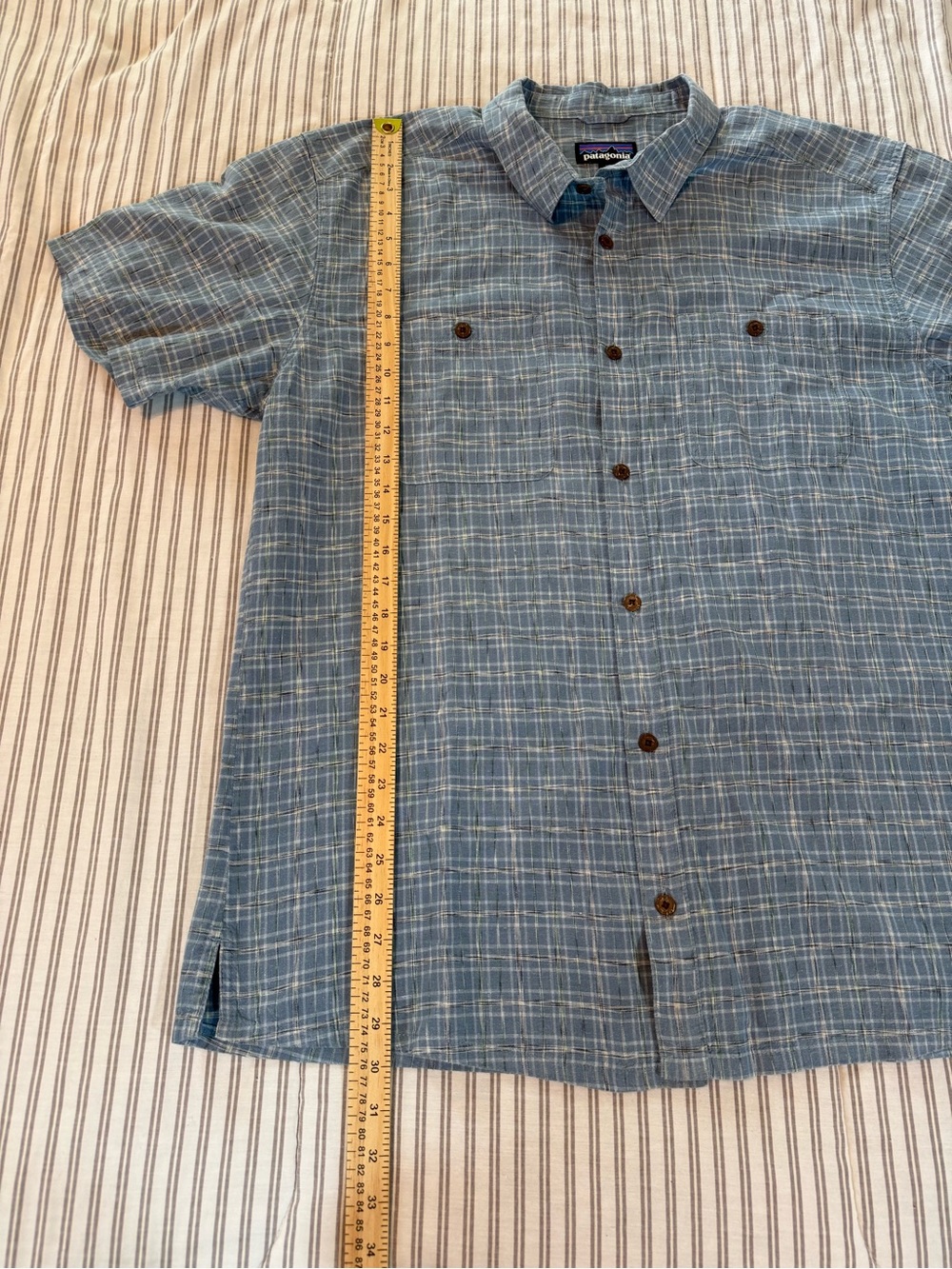 Patagonia Men’s A/C Short Sleeve Plaid Button Down Shirt Size XL - Picture 5 of 12